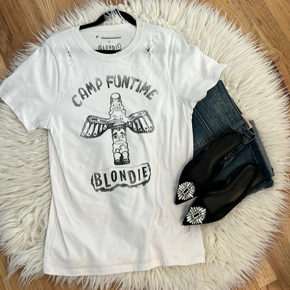 NWT Prince Peter x Blondie Distressed T-shirt Sz L 🖤🤍
